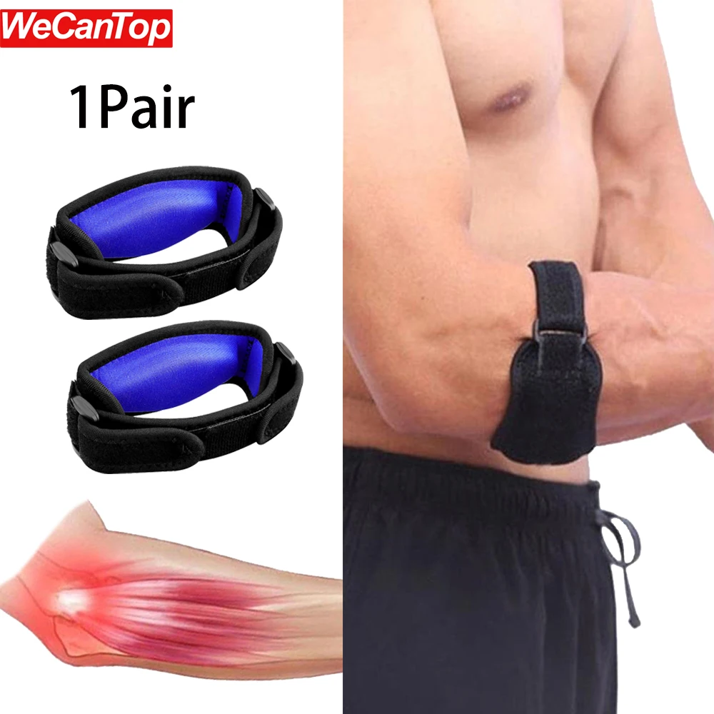 1Pair Adjustable EVA Compression Pads Basketball Badminton Tennis Golf Elbow Support Golfer's Strap Elbow Pads for Men and Women