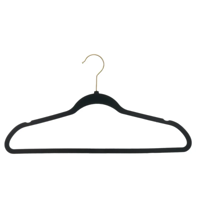 Non-Slip Velvet Clothing Hangers, 100 Pack, Black