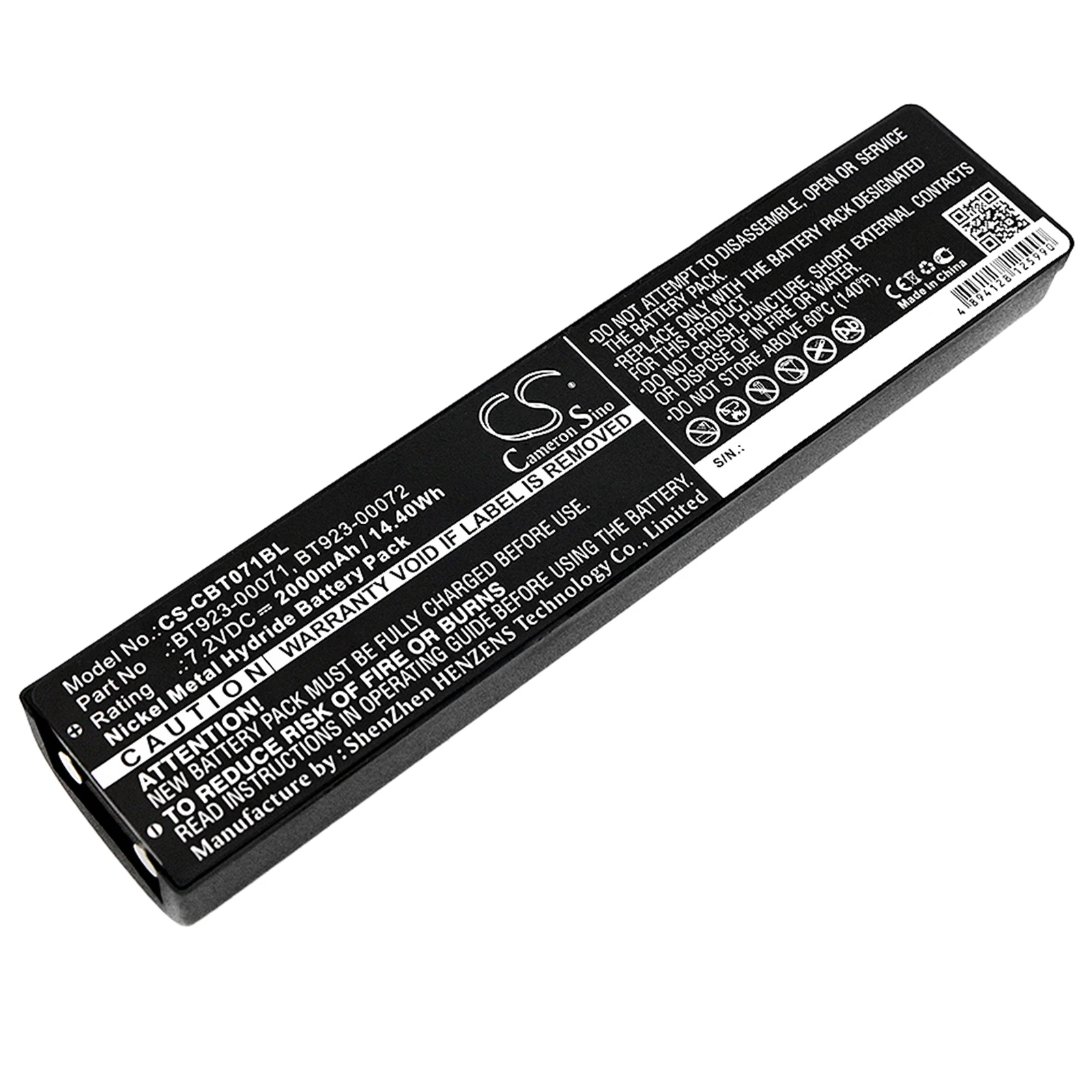 Crane Remote Cont Battery For  Cattron Theimeg  BT923-00071 Laird  BT923-00072 Handy  TC100  2000mAh / 14.40Wh  Control III