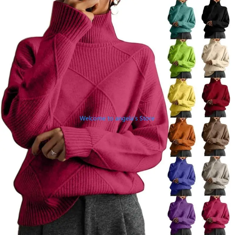 

X4YC полиэстеровый вязаный свитер для женщин с длинным рукавом, приталенный, с круглым вырезом, повседневный зимний