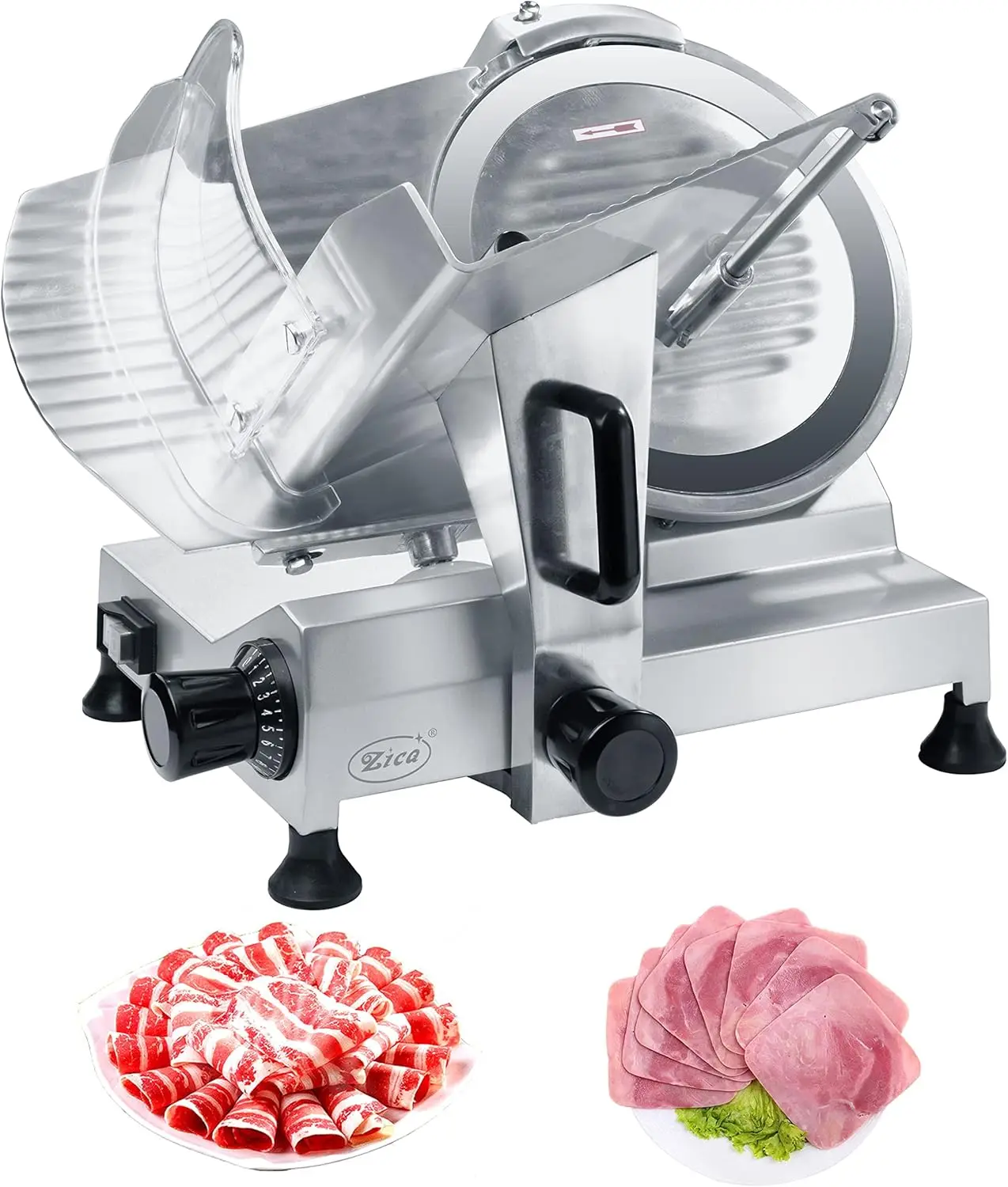 

10" Stainless Steel Blade Electric Deli Meat Cheese Food Ham Slicer Commercial and for Home use ZBS-10A