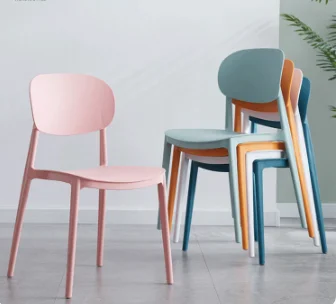 Nordic design home dining chairs, plastic chairs, modern minimalist and economical backrest chairs