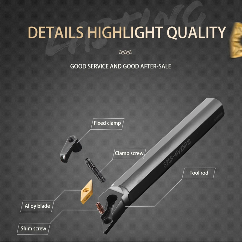 KaKarot Internal Turning Tool Holder S20R-MVXNR16 S25S-MVXNR16 S32T-MVXNR16 Carbide Inserts VNMG160408 Lathe Cutting Tools