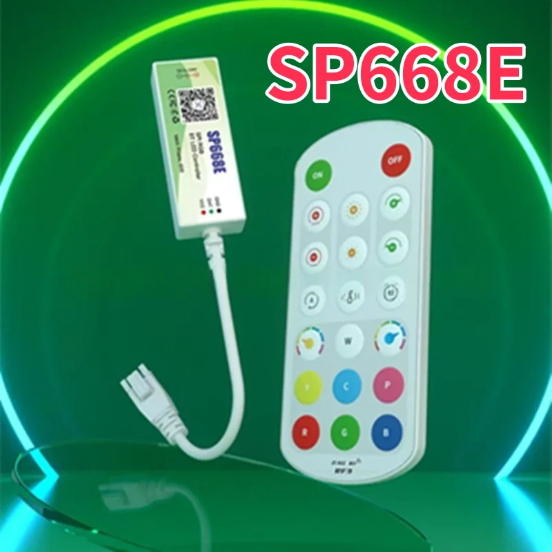 

SP668E DC5-24V WS2811 WS2812B Приложение RF2.4G Пульт дистанционного управления IC Музыка DIY Световая полоса с динамическим эффектом SPI RGB Bluetooth Светодиодное управление