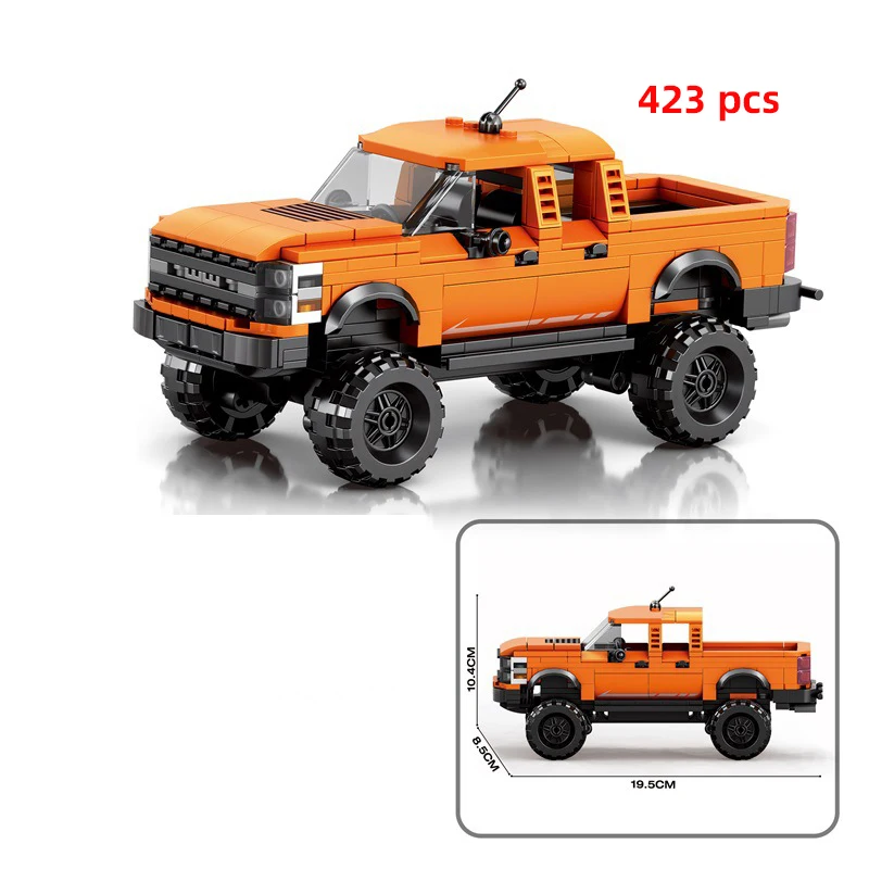 مدينة التقنية سيارة سرعة سباق السيارات اللبنات سيارة الشرطة الرياضية التقاط MOC ألعاب المركبات الإبداعية #6