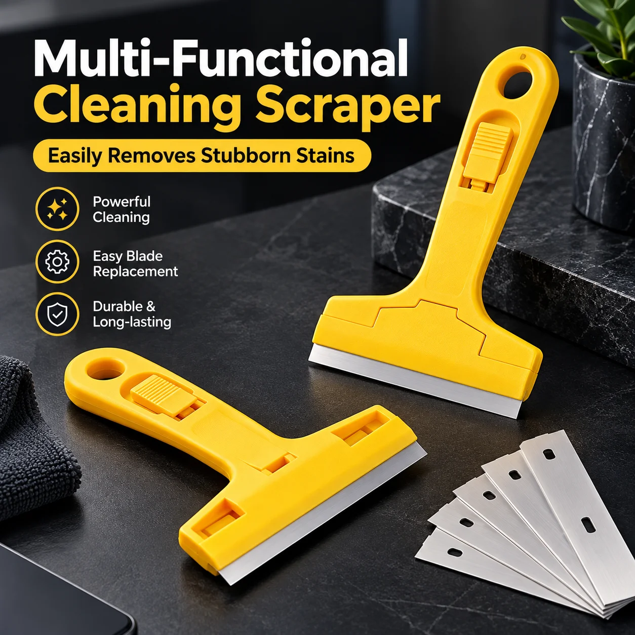 1 Packs of 100mm Cleaning Shovel Cutting Machine, Portable Cleaning Knife, Glass Floor Tile Scraper, Seam Scraper, Household Kit