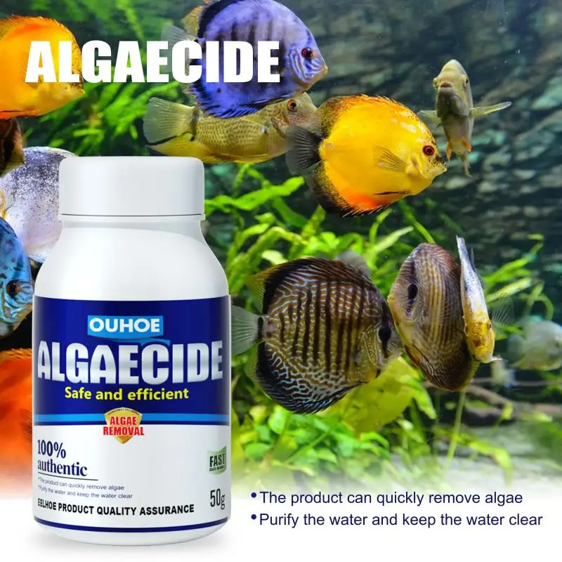 Popular aquarium algaecide water algaecide fish tank moss remover 50g cleaning tool fish aquatic pet supplies pet supplies