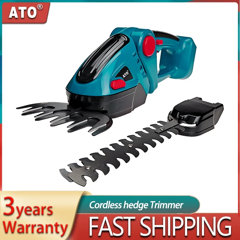 ATO 2 IN 1 Cordless Hedge Trimmer Electric Shrub Weeding Lawn Mower Garden Pruning Power Tools For Makita 18v Battery