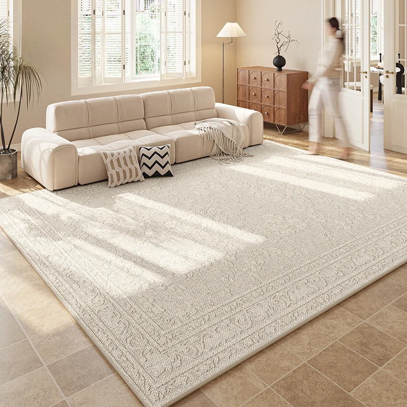 Living Room Large Area 2024 New Carpet French Cream Style High End Sofa Anti Slip Carpets Thickened Waterproof Anti Fouling Rug