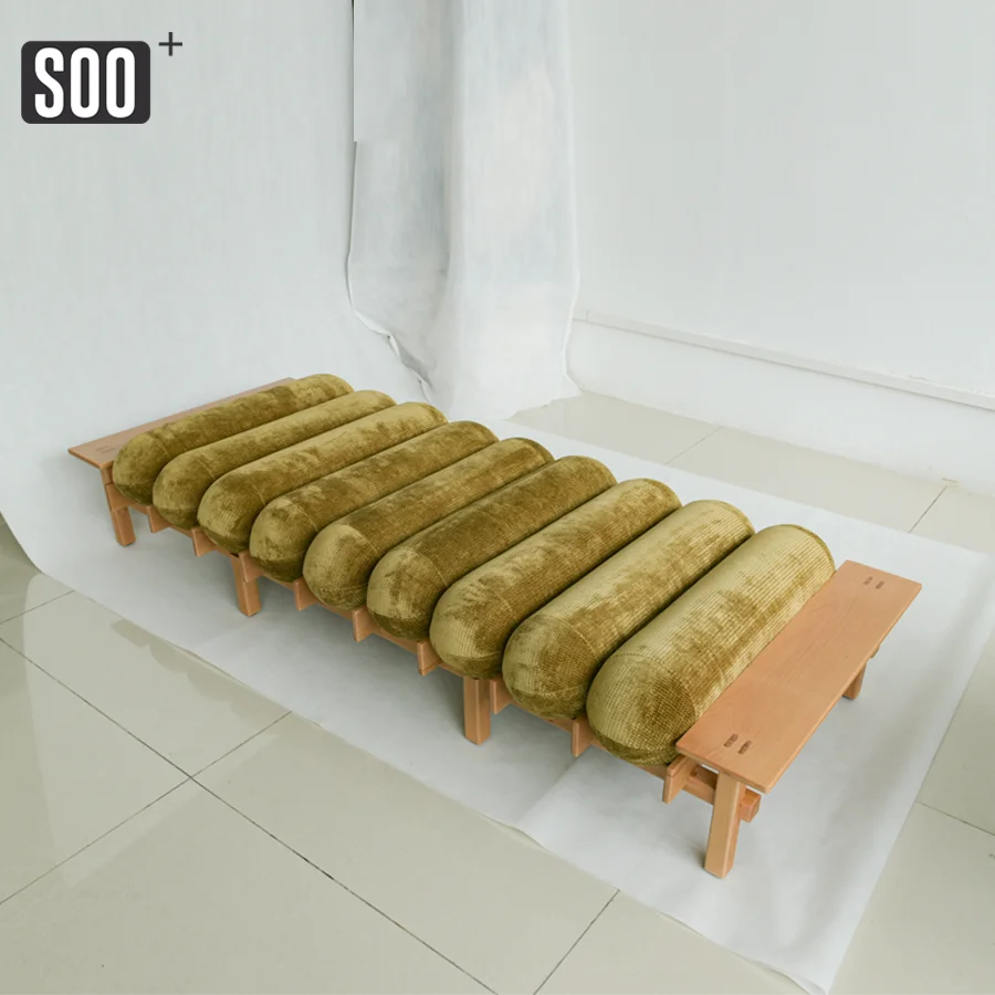 أريكة سرير لاستراحة الغداء من الخشب الصلب من خشب الزان، كرسي منزلي فردي للترفيه #4