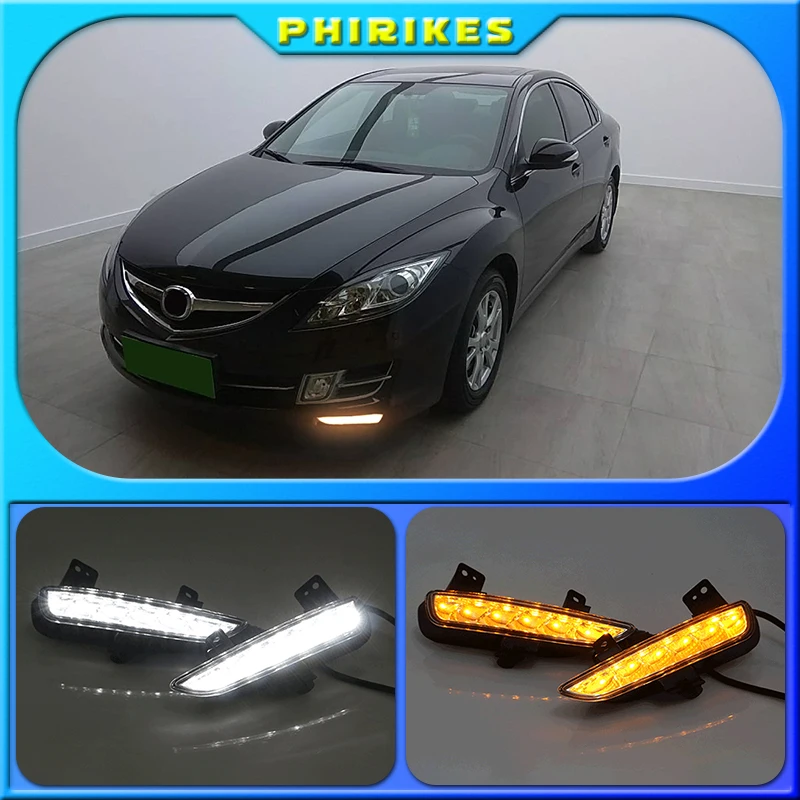 

2pcs For Mazda 6 Mazda6 GH Ruiyi 2009 2010 2011 2012 Front bumper LED Fog Light Daytime Running Light DRL Lamp