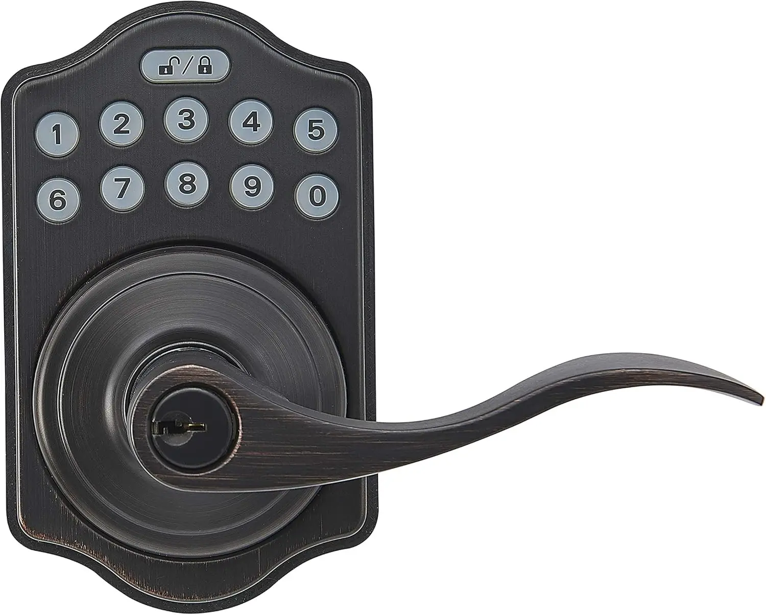 

Электронный дверной замок с клавиатурой и набором ручек, засов без ключа для входной двери, бронзовая отделка, натертая маслом