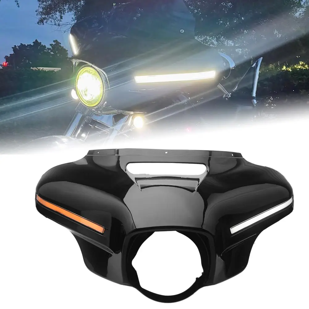 

Передний верхний обтекатель Batwing с LED DRL и поворотниками для мотоциклов Harley Touring Street Electra Glide Ultra Limited 2014-2025