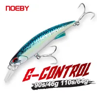 NOEBY-señuelo de pesca de pececillo pesado, Control G, 90mm, 46g, 110mm, 60g, Wobbler hundido, cebo duro Artificial de mar, Señuelos de pesca de agua salada