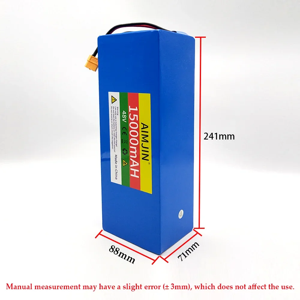 13S4P lithium battery 48V 15AH 18650 1000W battery For various electronic devices and transportation equipment+charger