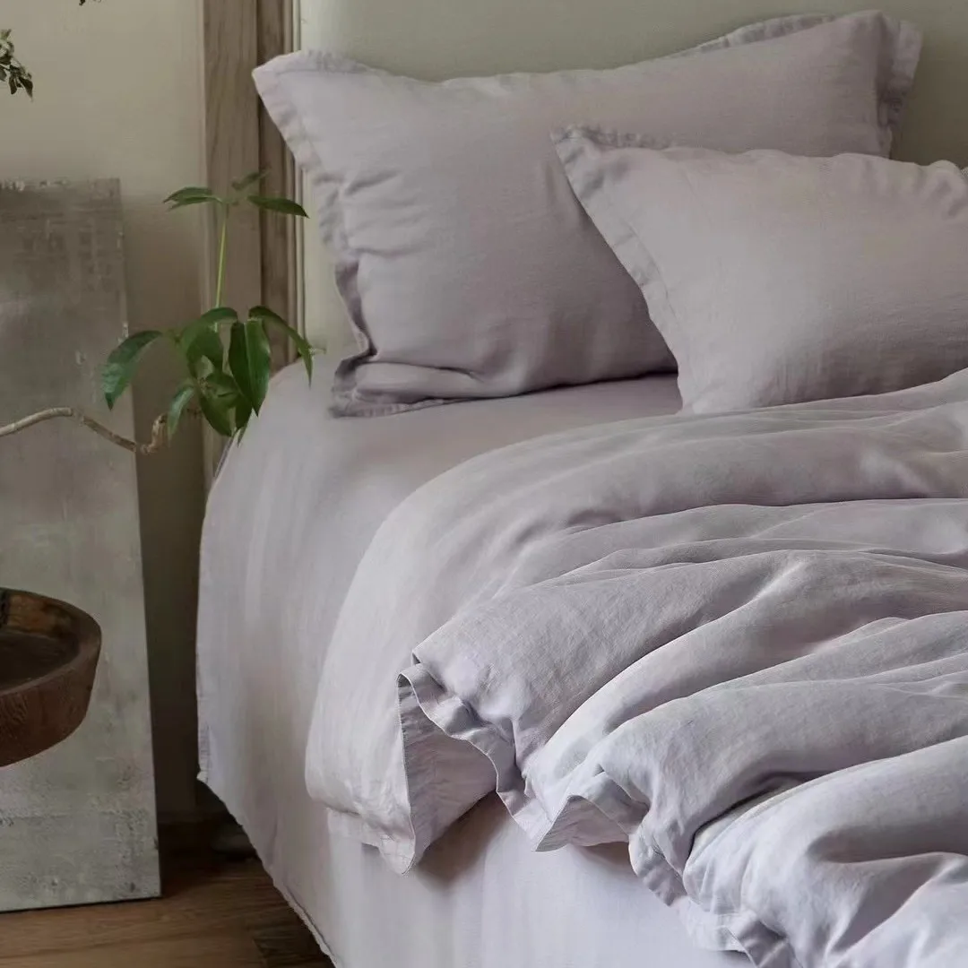 

Double-needle Solid Colorful Nude-feel Silky Cool Lyocell Four-piece Bedding Set