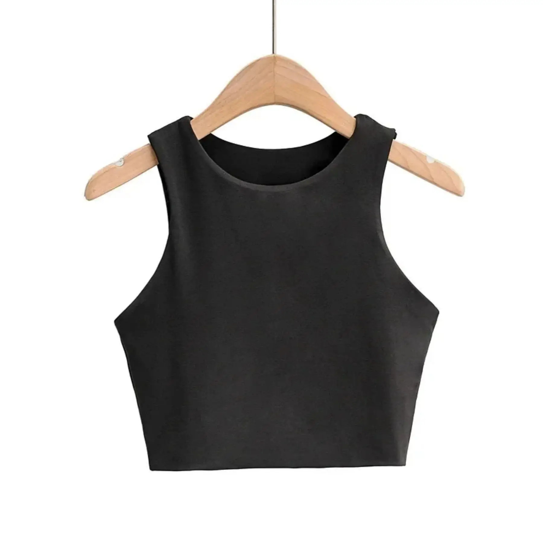 2024 Summer Spring Fashion Women Sexy Slim Tops O-neck Sleeveless Double Nylon Ladies Good Quality Tank Tops 4 Colors