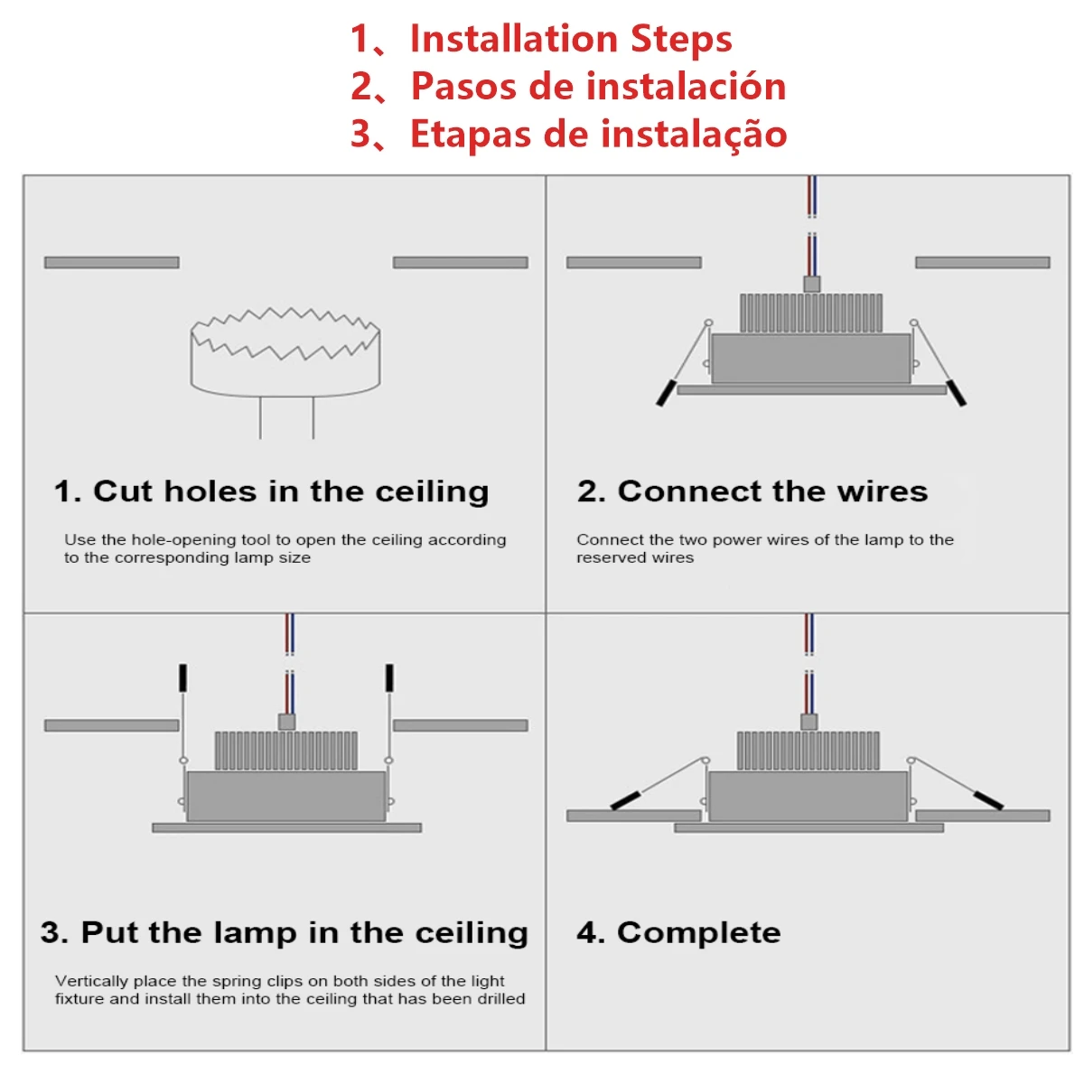 LED Downlight Anti-Glare Led Ceiling Lamp AC100-240V 6W-24W LED Spot Lighting Bedroom Kitchen Led Recessed Downlight