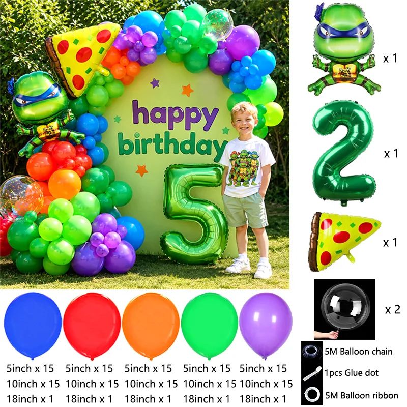 Kids Party Ninja Turtles Balloon Arch Bouquet Cartoon Character Balloon Kit For Birthday Celebration Ornament view 3
