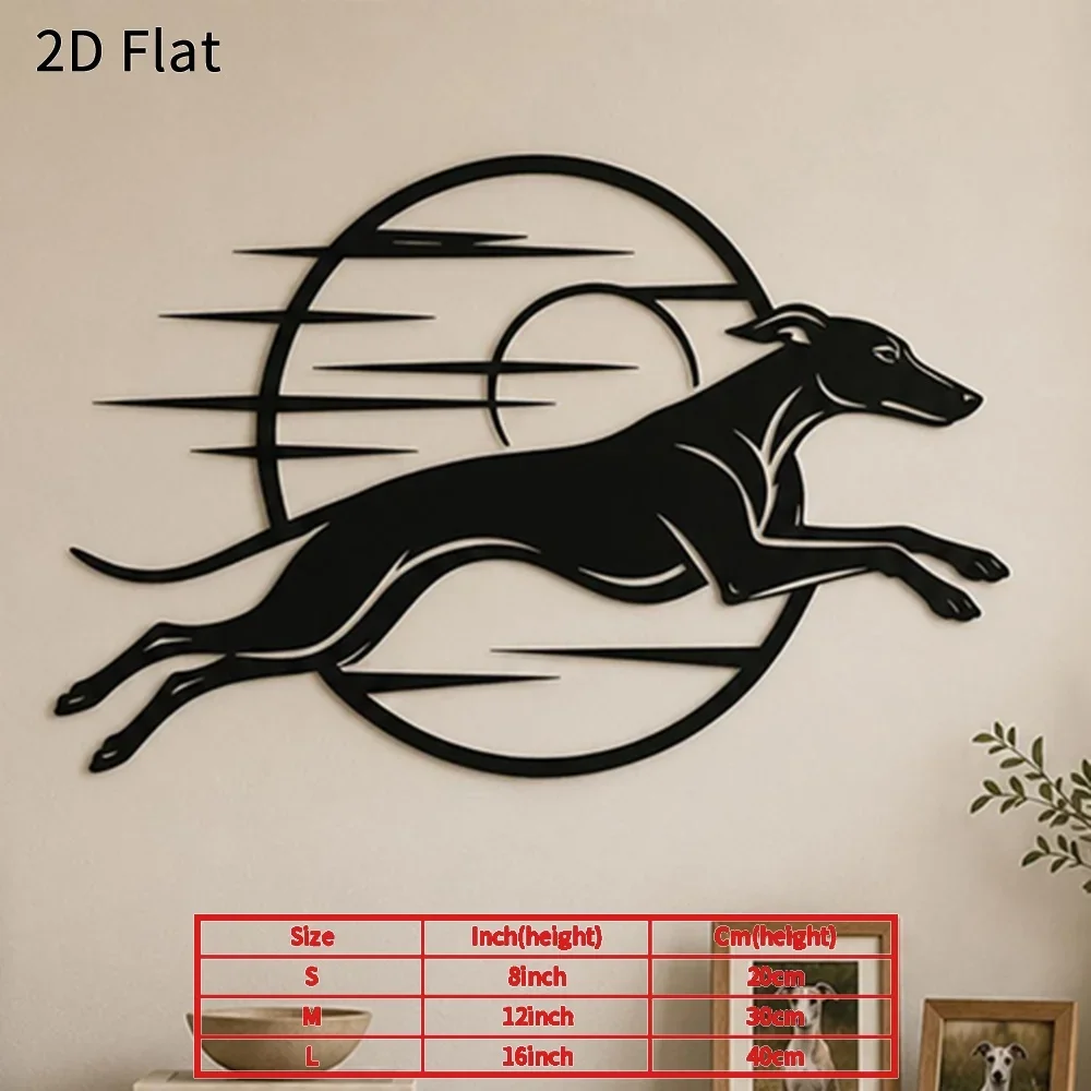 CIFBUY Iron Wall Art Greyhound Dog Silhouette Metal Plaque Sculpture Sign Home Decor For Living Room Bedroom Office Indoor