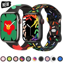Soft Silicone Band for Apple Watch 9 8 7 6 5 4 3SE Strap Bracelet for iWatch Ultra 49mm 44mm 45mm 40mm 41mm 38mm 42mm Watch Band