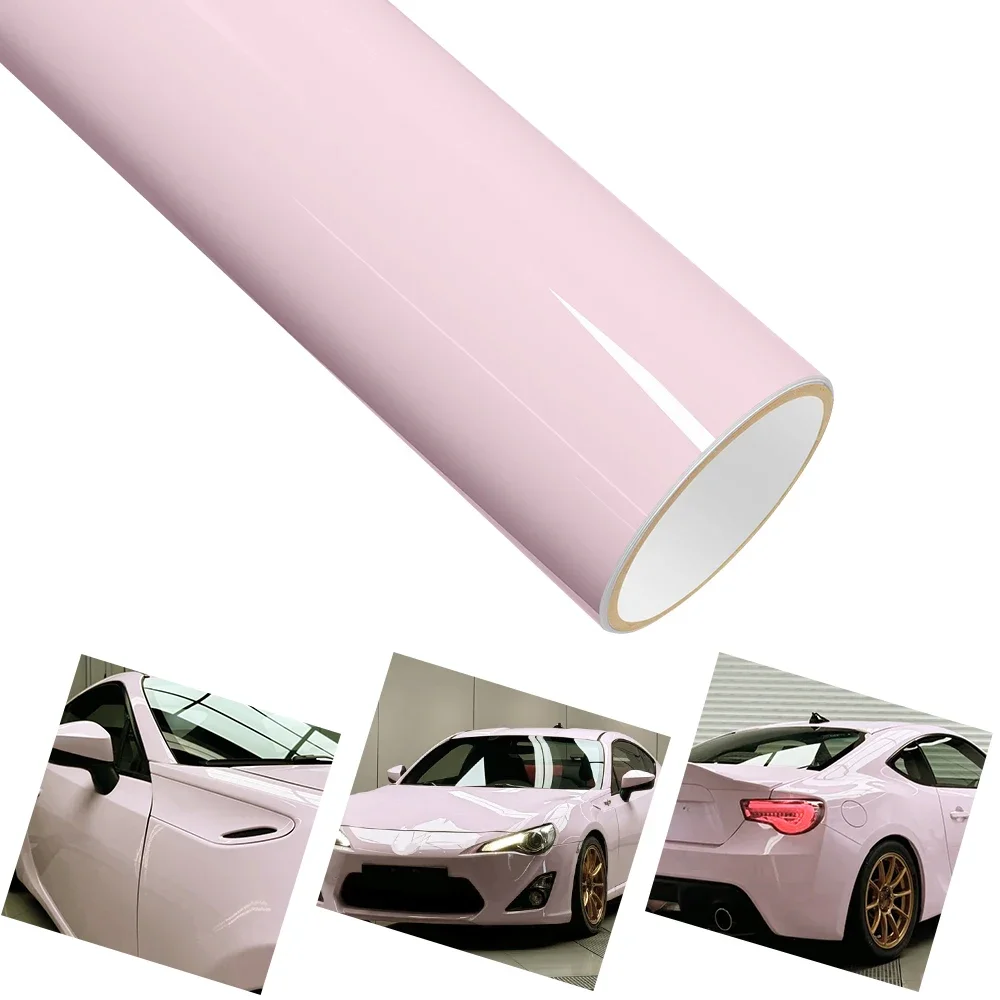 

Glossy PET Platinum Begonia Powder Car Vinyl Film Self Adhesive Car Engine Hood Decal Sticker Auto Body Skin Color Changing Film