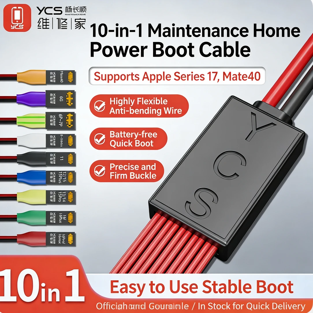 

Кабель для зарядки и тестирования YCS: линия обнаружения постоянного тока для iPhone 6-16 Pro Max и Android-смартфонов, зажим для аккумулятора, инструмент для тестирования материнской платы