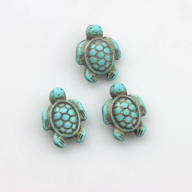 20pcs/Lot Turtle Starfish Turquoise Blue Loose Green Stone Shape Beads for DIY Bracelet Necklace Jewelry Making
