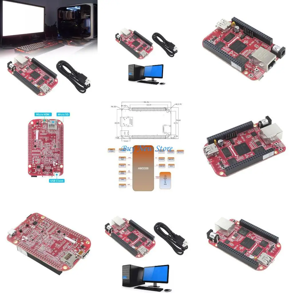 

20CE for BeagleBone Black Industrial Red Board Powerful AM3358 ARM CortexA8 Processor 4GB eMMC Storage