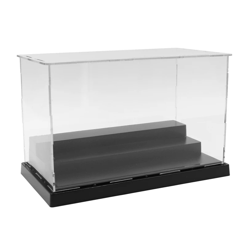 Action Figures Toys Collectibles Display Box Acrylic Glass Dust Cover Black Base Dustproof Box 21X11x13cm