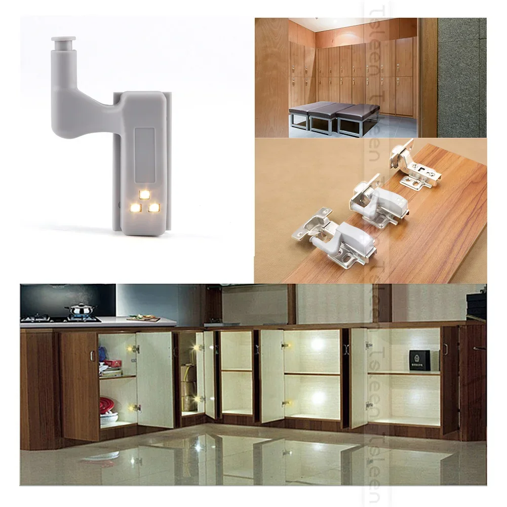 Universal Hinge Lamp Cupboard LED Under Cabinet Light - Home Kitchen Night Light with Sensor, No Battery Needed