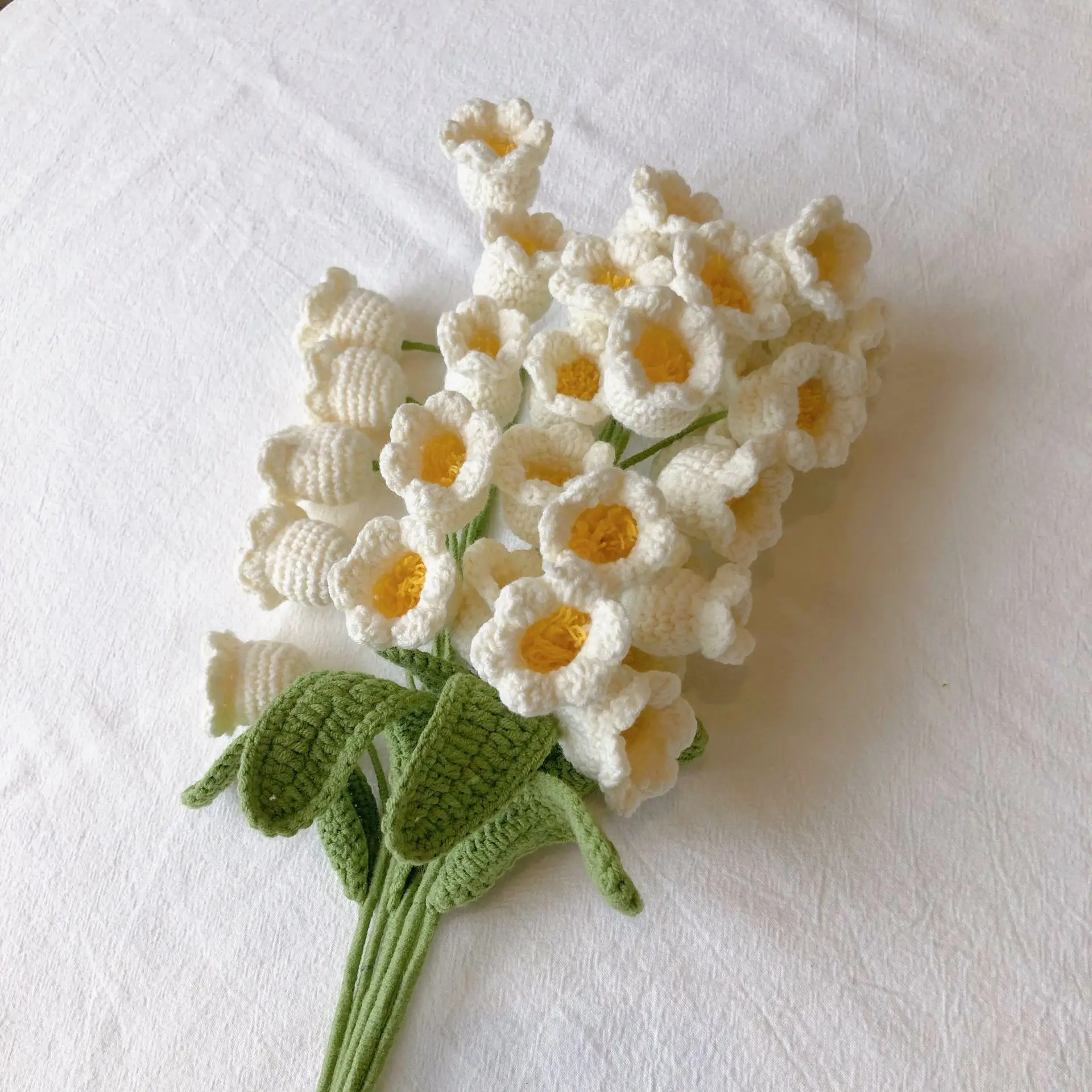 

DIY Handmade crochet Wool Simulation Lily of the Valley Eternal Bouquet Creative Holiday Gift (Homemade material kit)