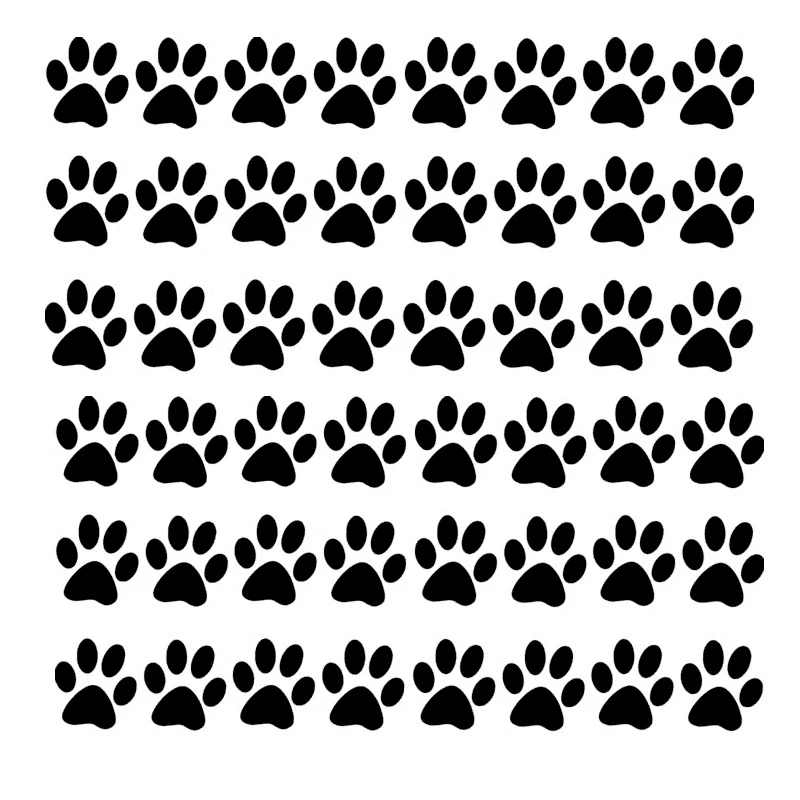 56PCS Paw Print Bundle Cat Dog Pet Prints Set Car Sticker Automobiles Accessories Vinyl Decal for Window Toilet Window,3.3cm/pcs