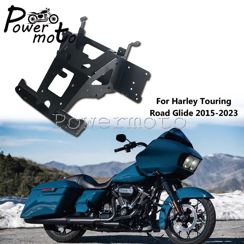 Front Inner Fairing Radio Mount Bracket Heavy Duty Steel Black Powder Coated For Harley Touring Road Glide CVO Road Glide 15-23