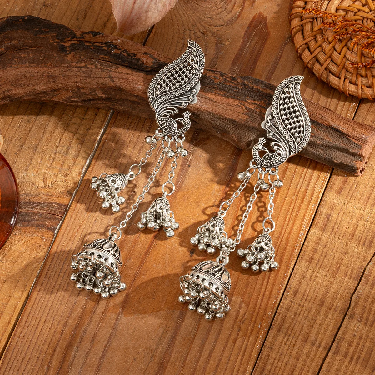 Retro Ethnic Style Hollow Phoenix Tassel Drop Earrings For Women Fashion Alloy Ears Accessories Jewelry Gift Festival Party Wear