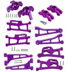 For MJX Hyper Go 1/14 14209 14210 RC Car Metal Assembly Front Rear Swing A Arm Steering Knuckle C Hubs Set Upgrades Parts