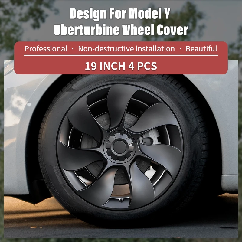 

19 Inch Wheel Cover Hubcaps Performance Replacement Full Rim Cover for Tesla Model Y (2020-2024) Automobile Accessories Set of 4