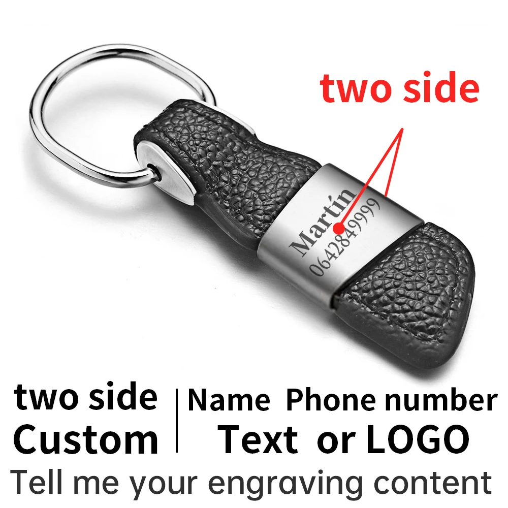 Genuine Leather Keychains with Custom Lettering, Personalized Gift
