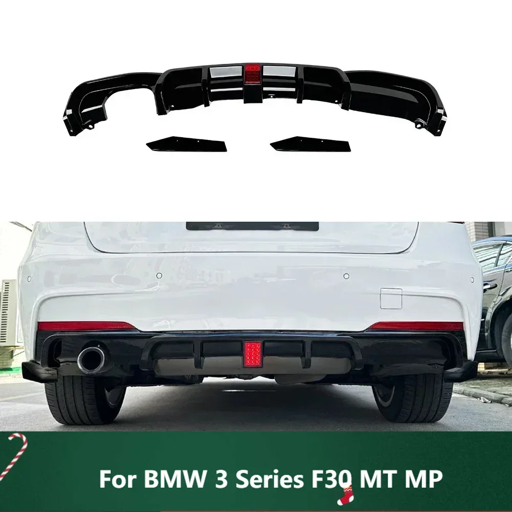 New！Rear Brake Light Lamp Bumper Lip Diffuser Spoiler By ABS Gloss Black Body Kit 2013 To 2019 For BMW 3 Series F30 MT MP