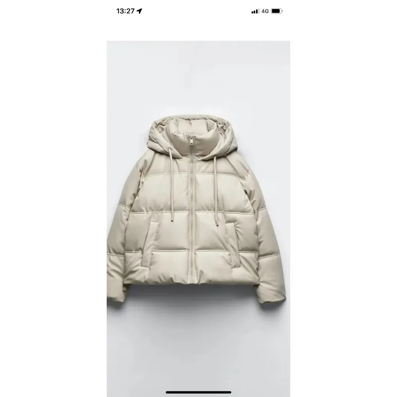 Puレザーパーカー女性ファッションフード付きフェイクレザーコート女性エレガントなジッパー綿ジャケット女性レディース