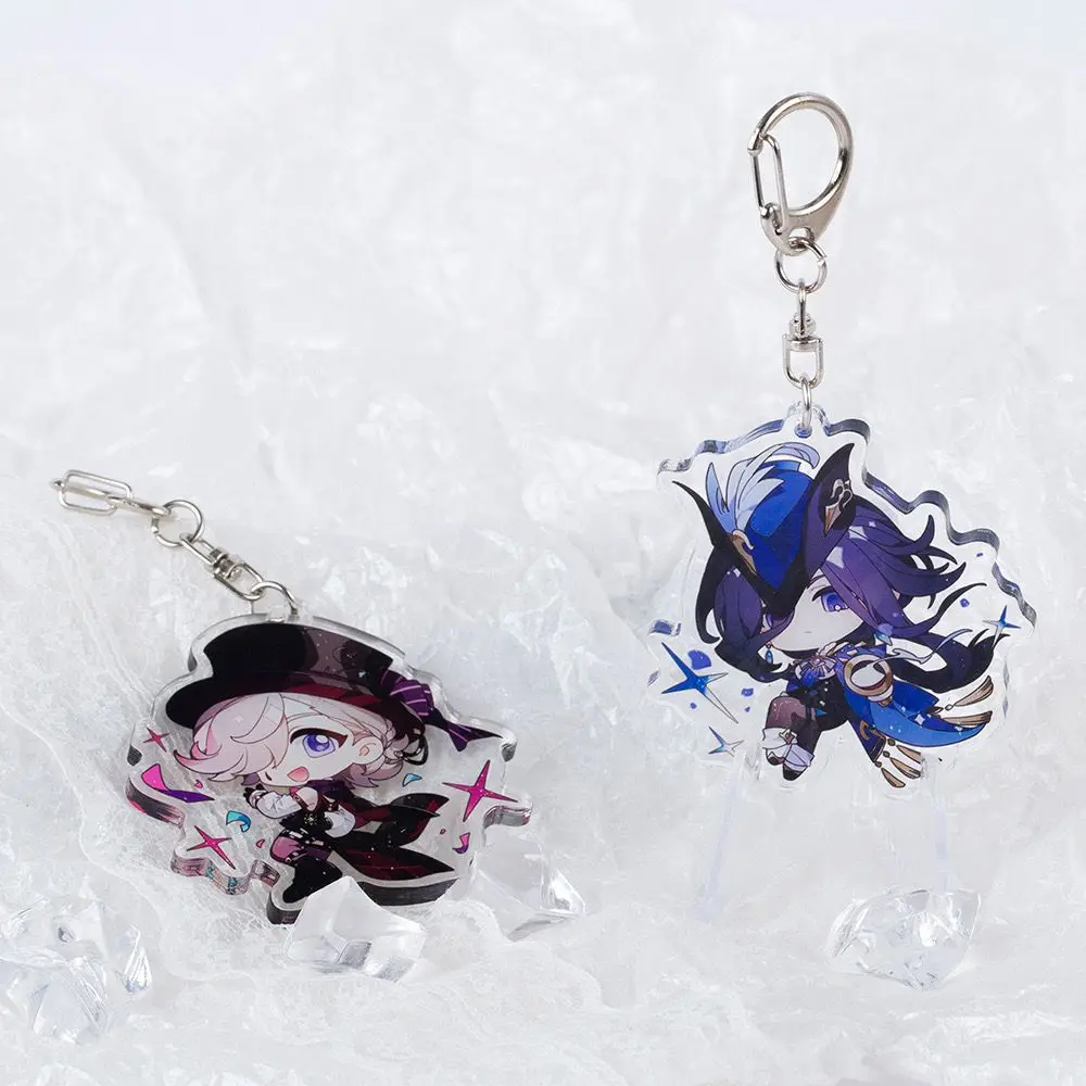 New Genshin Impact Arlecchino Neuvillette Clorinde Pendant Keychain Cute Cartoon Anime  Key Ring Game Cosplay Prop Badge Gift