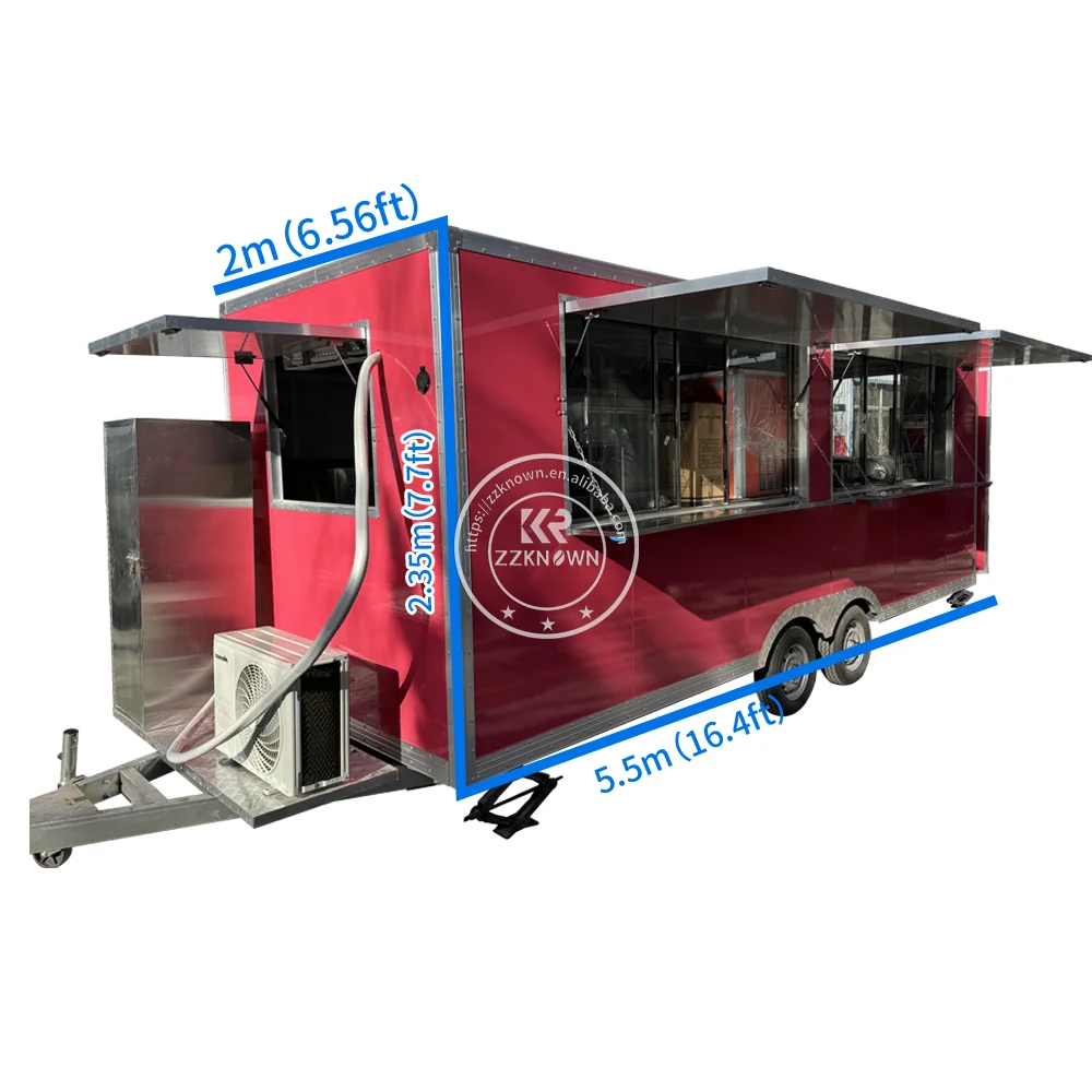 Fully Catering Equipped Food Truck Hot Dog Coffee Cart USA Customized Food Trailer With Full Restaurant Kitchen Equipment