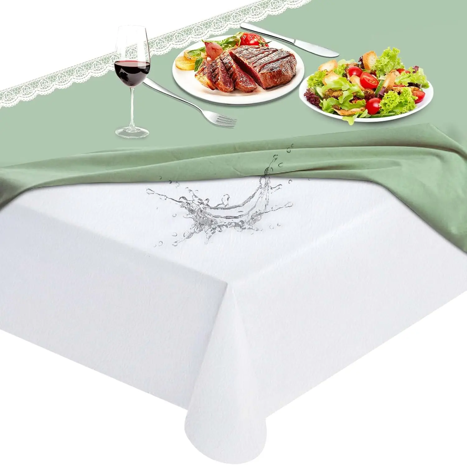 

Table Protector Pad with Flannel Backing, Heavy-Duty Vinyl Table Padding Under Tablecloth, Waterproof, Heat Resistant, 9