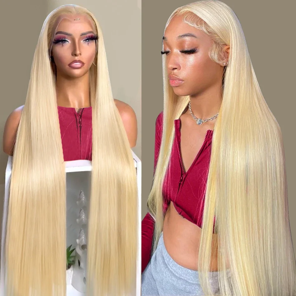 613 Honey Blonde 13x4 HD Lace Frontal Human Hair Wig Straight Brazilian 38 Inch 13x6 Lace Front Wigs For Women PrePlucked