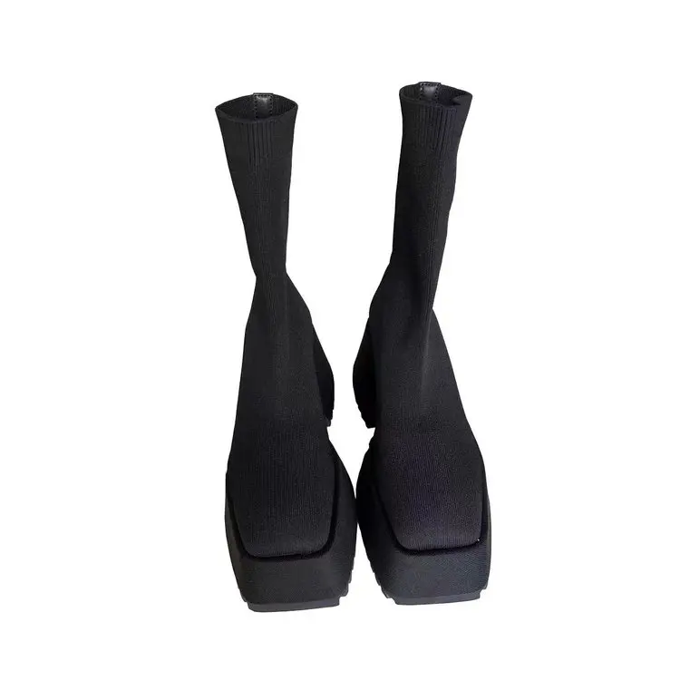Kostki Super wysokie szpilki Chelsea Boots damskie buty 2022 nowe masywne damskie buty Sexy pompy platforma Goth motocyklowe buty śniegowe