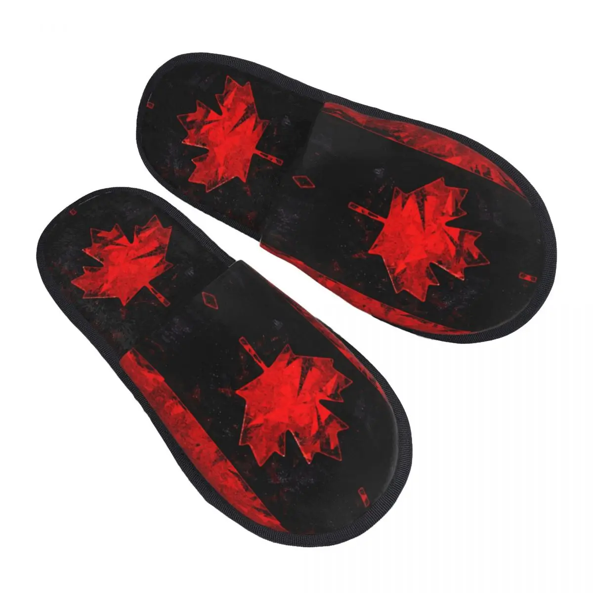 Custom Print Women Canada Flag House Slippers Soft Warm Canadian Patriotic Memory Foam Fluffy Slipper Indoor Outdoor Shoes