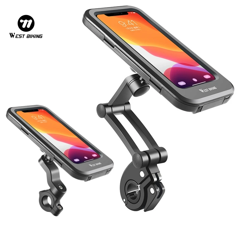 

WEST BIKING Водонепроницаемый держатель для мобильного телефона Мотоцикл Велосипедная магнитная сумка для телефона Поворотная регулируемая подставка Аксессуары для телефонов