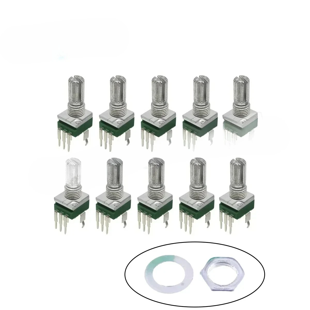 10 قطعة مقياس الجهد الدقيق العمودي وصلة واحدة عرقوب طول 15 مللي متر بدون تروس 3 دبوس B2K B5K B10K B20K B50K B100K B500K B1M