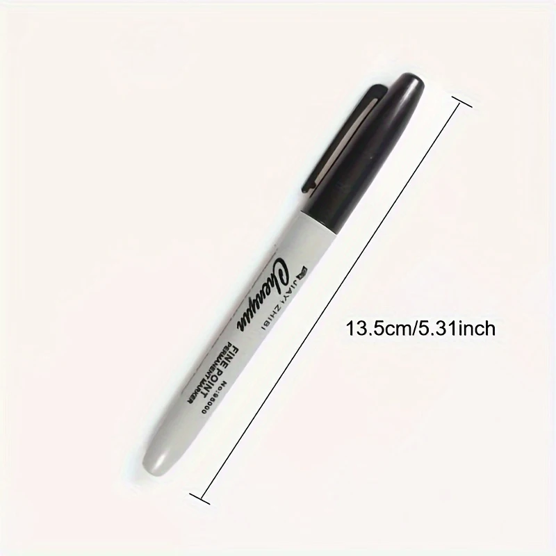 10 Fine-tip Black Permanent Marker Pen, Smudge-proof and Quick-drying, Suitable for Daily Office Use image 2