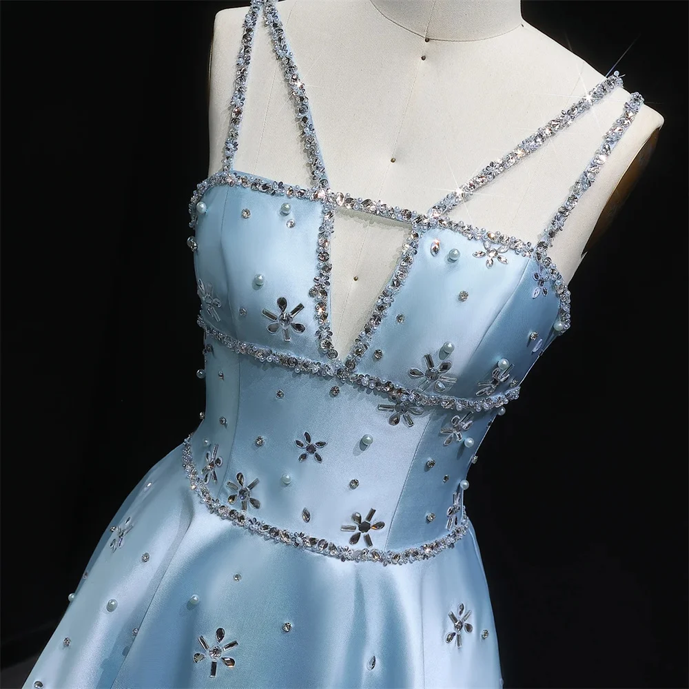 

Custom-made floor-length camisole gown crafted from soft, flowy fabric, with a figure-hugging fit that drapes beautifully, ideal
